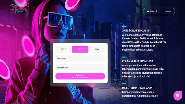 NeonVegas casino screenshot